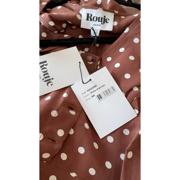 Rouje Naomi Dress in Pois Marron Yellowstone Beth Dress FR38 - Picture 7 of 8